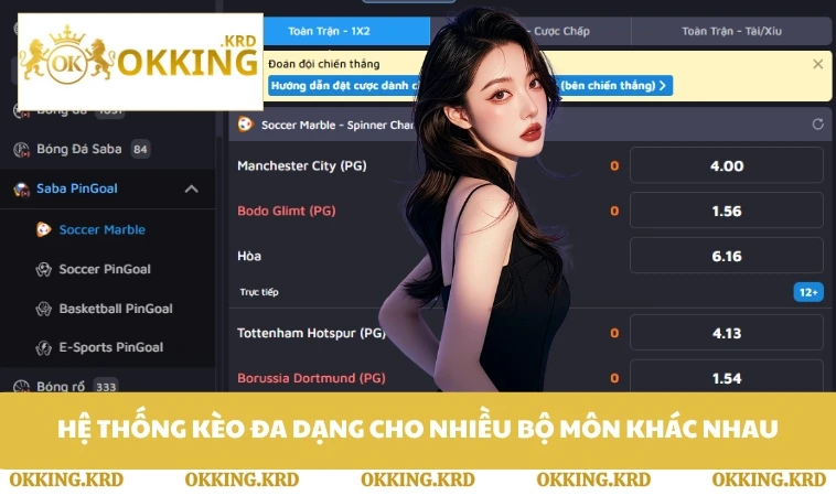 Hệ thống kèo đa dạng cho nhiều bộ môn khác nhau