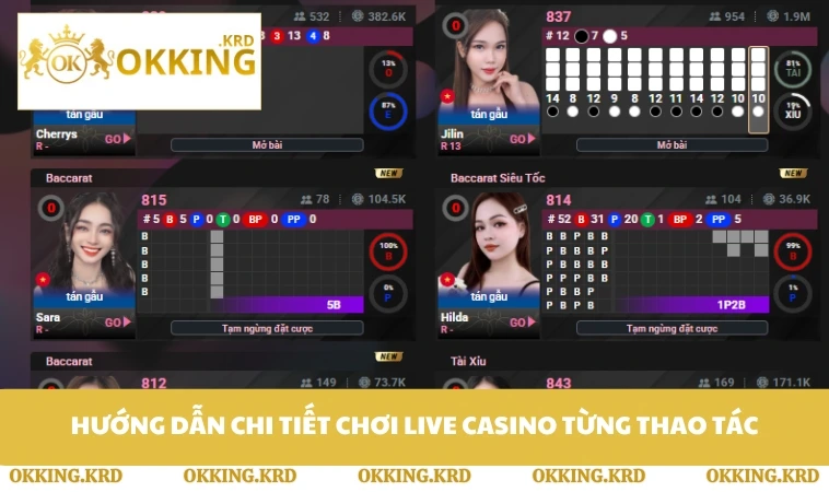 Hướng dẫn chi tiết chơi live casino từng thao tác