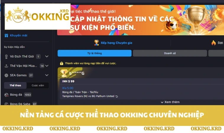 Nền tảng cá cược thể thao OKKING chuyên nghiệp