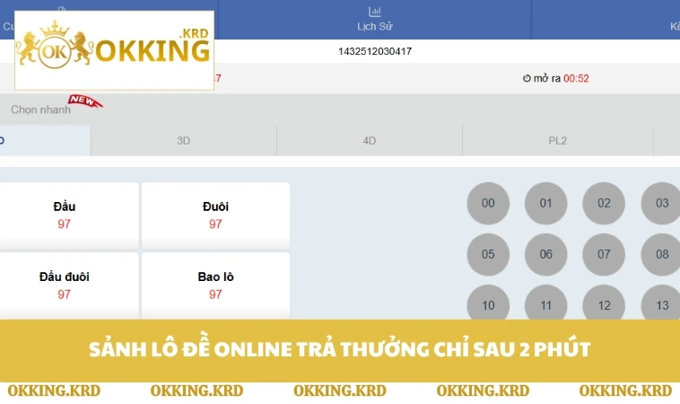 Sảnh lô đề online trả thưởng chỉ sau 2 phút